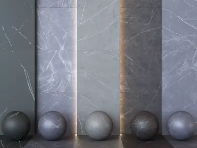 Porcelanosa Liem Tile Set - 10in1 - Black Gray Dark Textures Texture