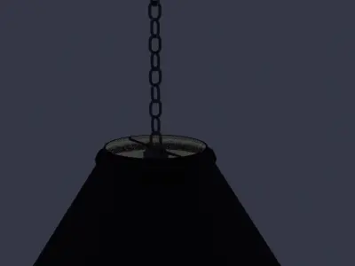 Ceiling lamp with bulb and chains 3D model