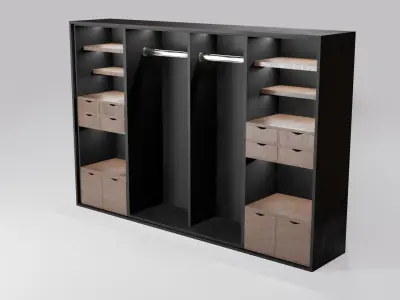 Modern closet wardrobe id8 Low-poly 3D model