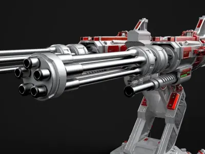 Sci-Fi Laser Turret   Low-poly 3D model