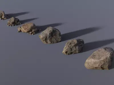 Rock assembly set Low-poly 3D model