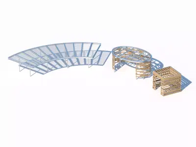 Modular pavilion and pergola structures 3D model