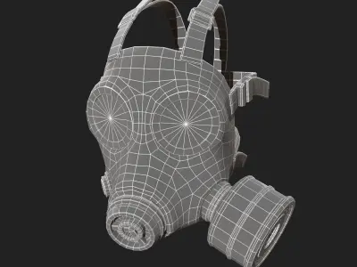 Gas mask helmet 3d model  Low-poly 3D model