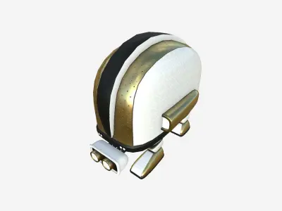 Turtleback Robot J05 White Gold - SciFi Character Design Low-poly 3D model