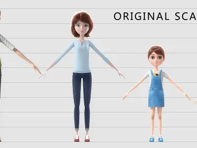  Cartoon Family Rigged V2 