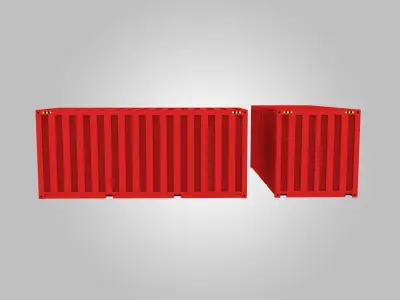 Voxel Shipping Container 20ft Low-poly 3D model