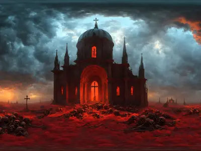 HDRI Horror Location Panoramas Low-poly 3D model