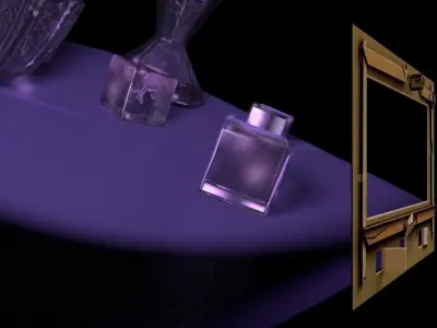 Graphics with glass 3D model