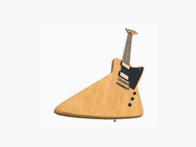 Electric Guitar F09 Light Wood - Music Instrument Design Low-poly 3D model