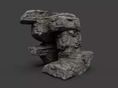 Cliff Rock 4-4 Low-poly 3D model