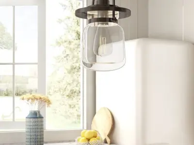 Coburn 1 - Light Single Jar Pendant 3D model