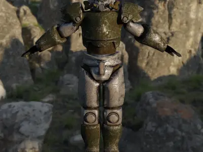 T-51b Fallout New Vegas low poly PBR Low-poly 3D model