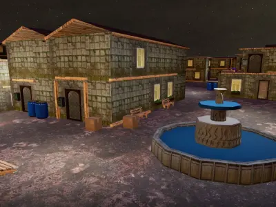 Abandoned City Environment - FPS Unity3D Game Ready Map Low-poly 3D model