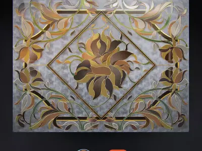 Stained glass flower 3D model