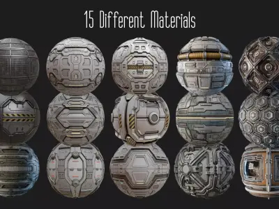 SciFi Panel PBR Materials Vol 01 Texture