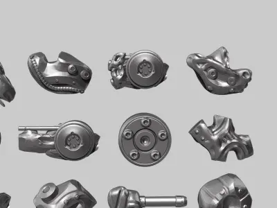 23 Zbrush IMM robotic parts 3d print model 3D print model