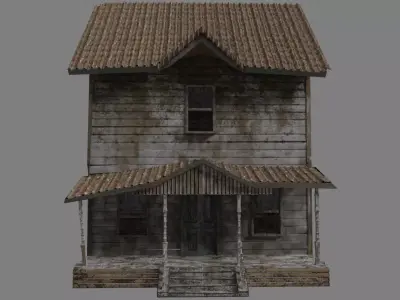 Abandoned Wooden House Low-poly 3D model