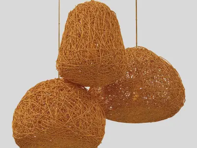 Lamp wicker n59 3D model