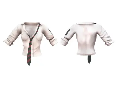 Futuristic Sci-Fi Helmet Shirt Shorts Necklace Full Outfit Low-poly 3D model