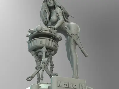 Star Wars Probe Droid Girl Pin Up 3D print model