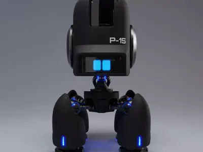 Cute Spider Robot Black  3D model