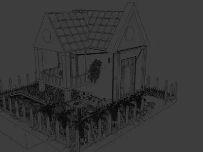 Beautiful House Asset Free low-poly 3D model