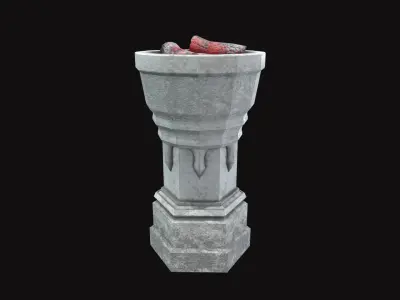 Medieval Torch V30 Low-poly 3D model