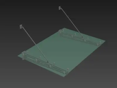 canopy glass door on side of building Low-poly 3D model