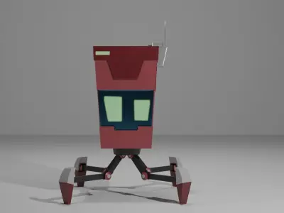 Stylized Robot Sci-Fi  Low-poly 3D model