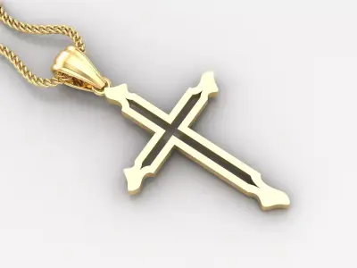 High Cross Pendant Light Gold 18K 4CP056 3D print model