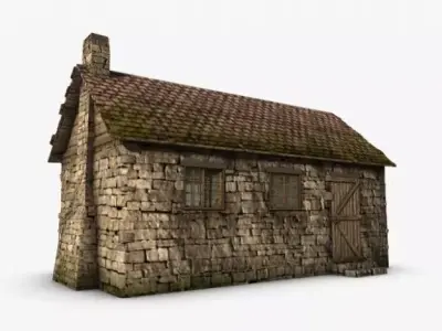 Old stone cottage 3D model purchase