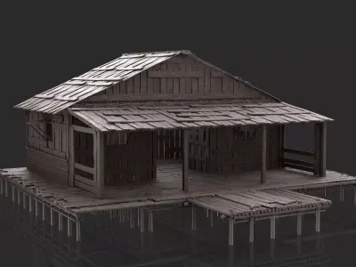 Fantasy Wooden House - Jungle Hut 3 3D model