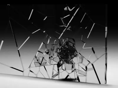 glass shattered animated 3D model