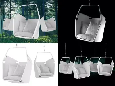 Moondance outdoor hanging chair 3D model