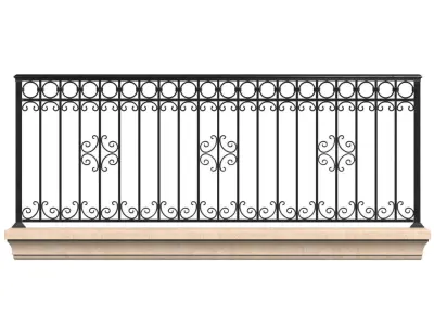 Balcony Modern Forged Fence 3D model