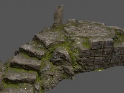 old temple Low-poly 3D model