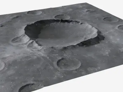 Moon crater Terrain 3D model