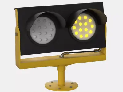 Airport Runway Guard Light Aviation Warning Lamp Low-poly 3D model