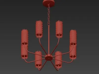 Natural Selenite Shaded 8 Light Chandelier 3D model