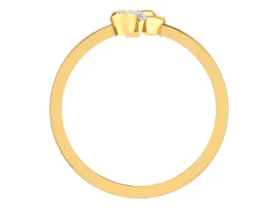 Light Weight Yellow Gold Diamond Ring  -EZ R-127 3D print model