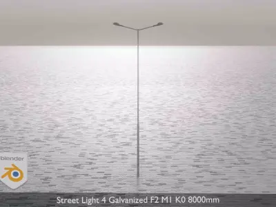 Street Light 4 Galvanized F2 M1 K0 8000mm Low-poly 3D model