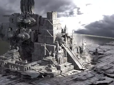 Towers of Ancient Past Aliens Return Kitbash 3D model