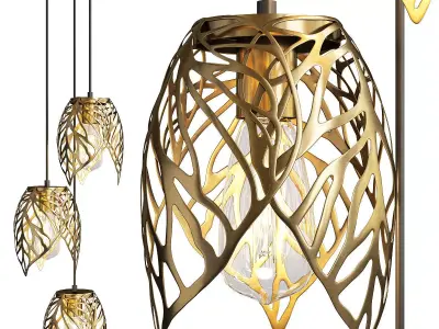 GILDED LEAVES CHANDELIER Low-poly 3D model