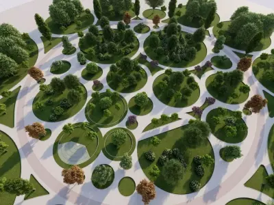 park-public park-Private Park Landscape 3D model