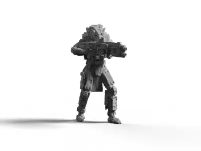 Sci Fi Battle Armor Miniatures - Koloss Assault Rifle Team  3D print model