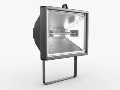 Halogen IP44 Floodlight Low-poly 3D model