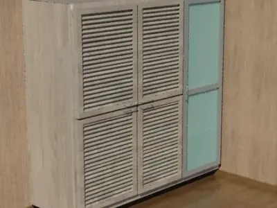 wooden cabinet Low-poly 3D model