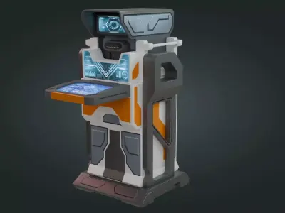 Sci-Fi Computer - Game Ready - PBR Low-poly 3D model 2