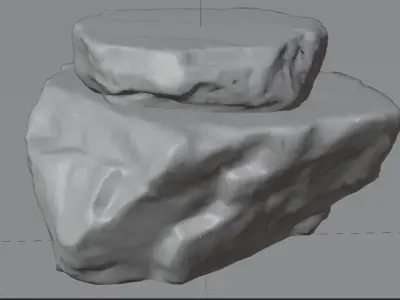 Rock Flat Photo-Scanned Clean Topology Ultra-Realistic Boulder Low-poly 3D model