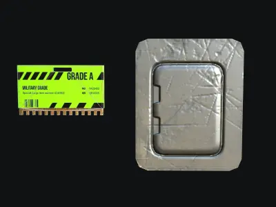 Scifi Keypad and Key Low-poly 3D model